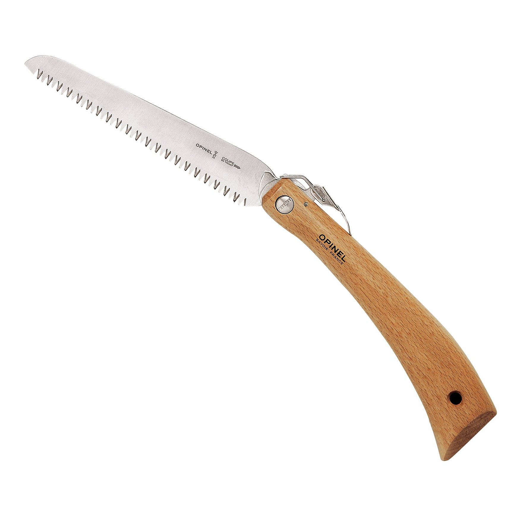 OPINEL 180 Folding Saw 18cm stainless steel pruning saw with safety clip - official Opinel stockist